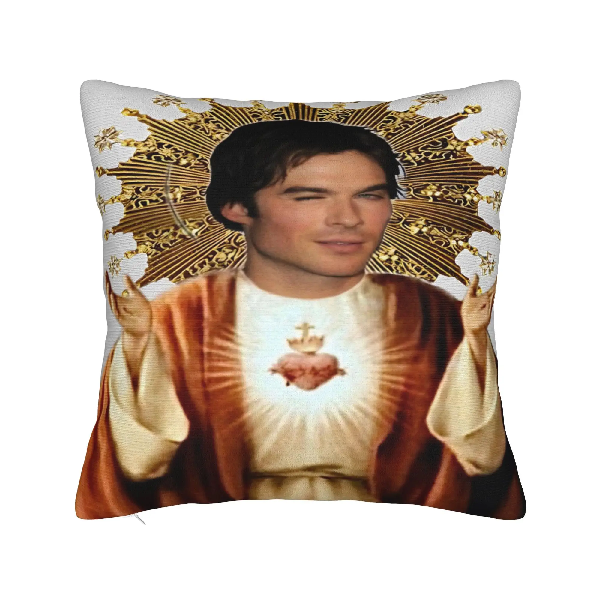 Jesus The Vampire Diaries Damon Salvatore TV Series Pillow Case Pillow Cover For Wedding Party Home Decor Retro Cushion Cover