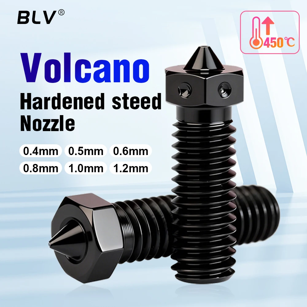 

BLV ® 1 шт. сопло из закаленной стали для высокотемпературной печати, для филаментов PEI, PEEK или углеродного волокна, для хотэнда Volcano CHC PRO