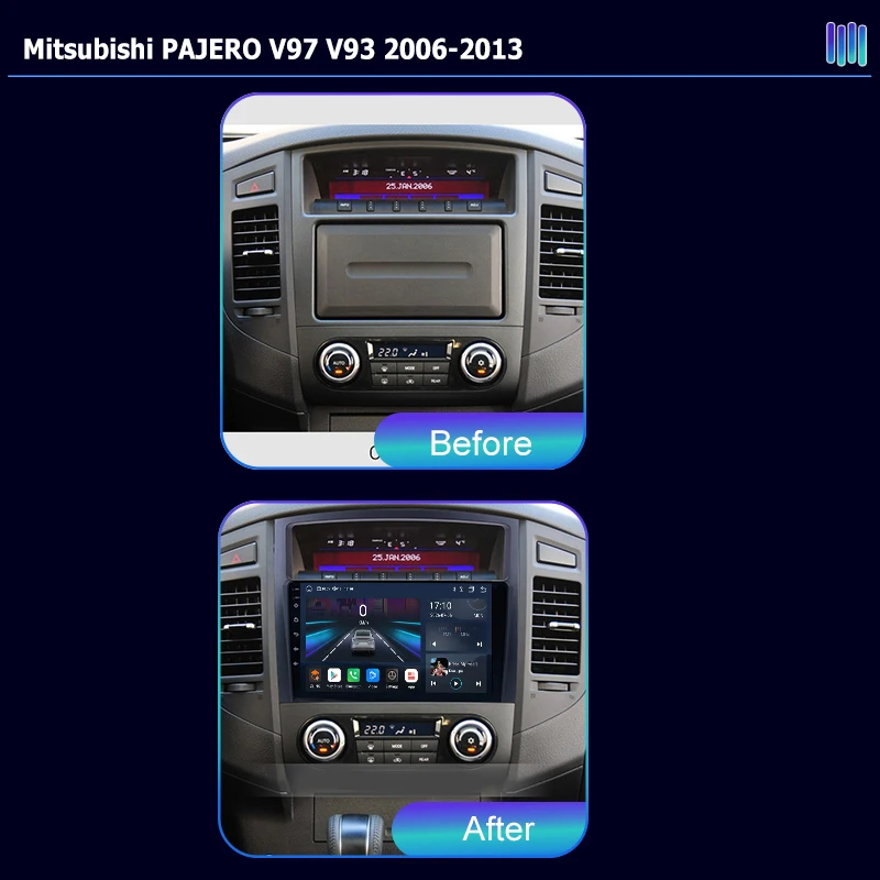 Car Radio AI VOICE Android Multimedia player for Mitsubishi PAJERO V97 V93 2006-2013 GPS Navigation Stereo Screen Video Tape