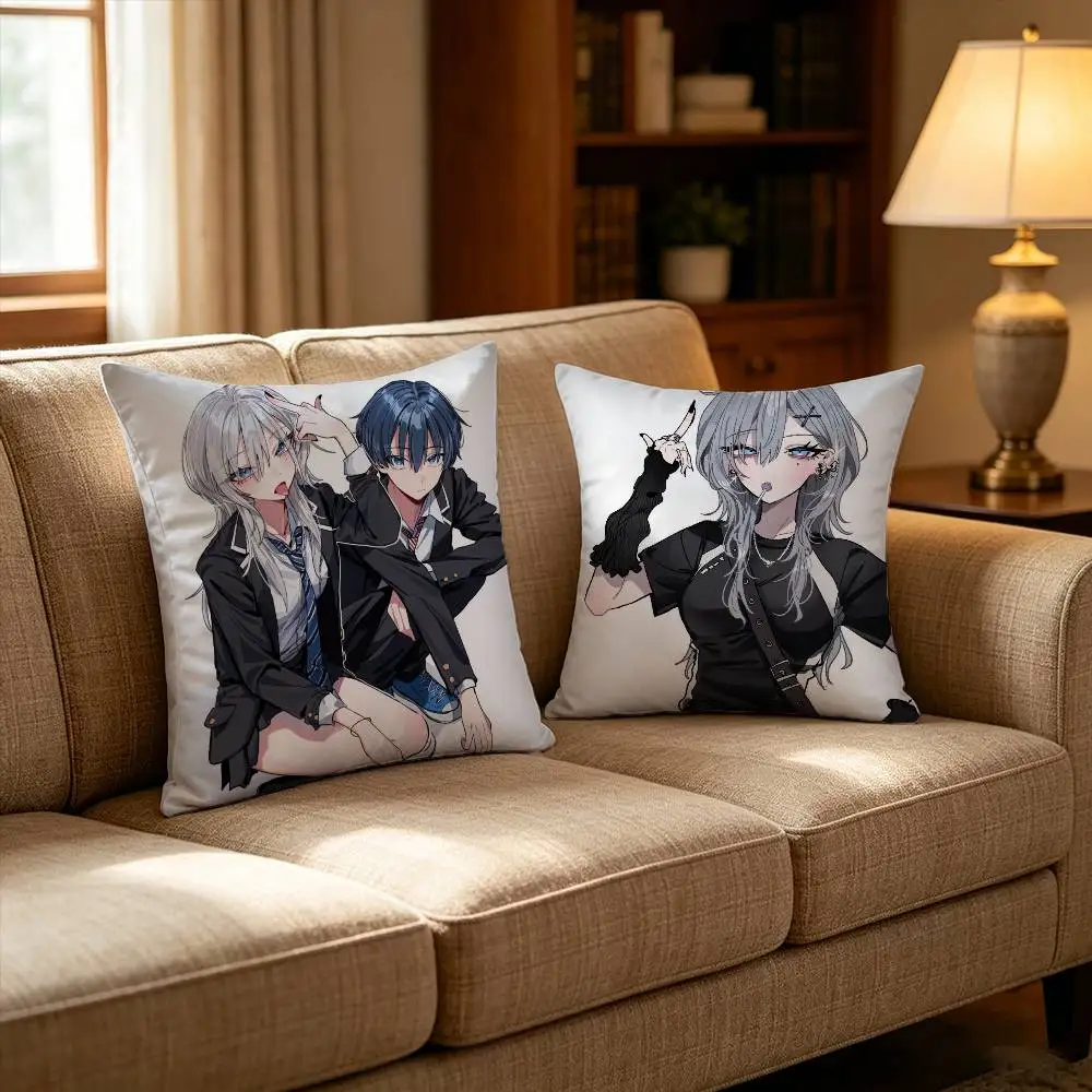 Haimiya Senpai Wa Kowakute Kawaii Manga Pillow Case for Sofa Living Room Home office Decor Protective Cover 3