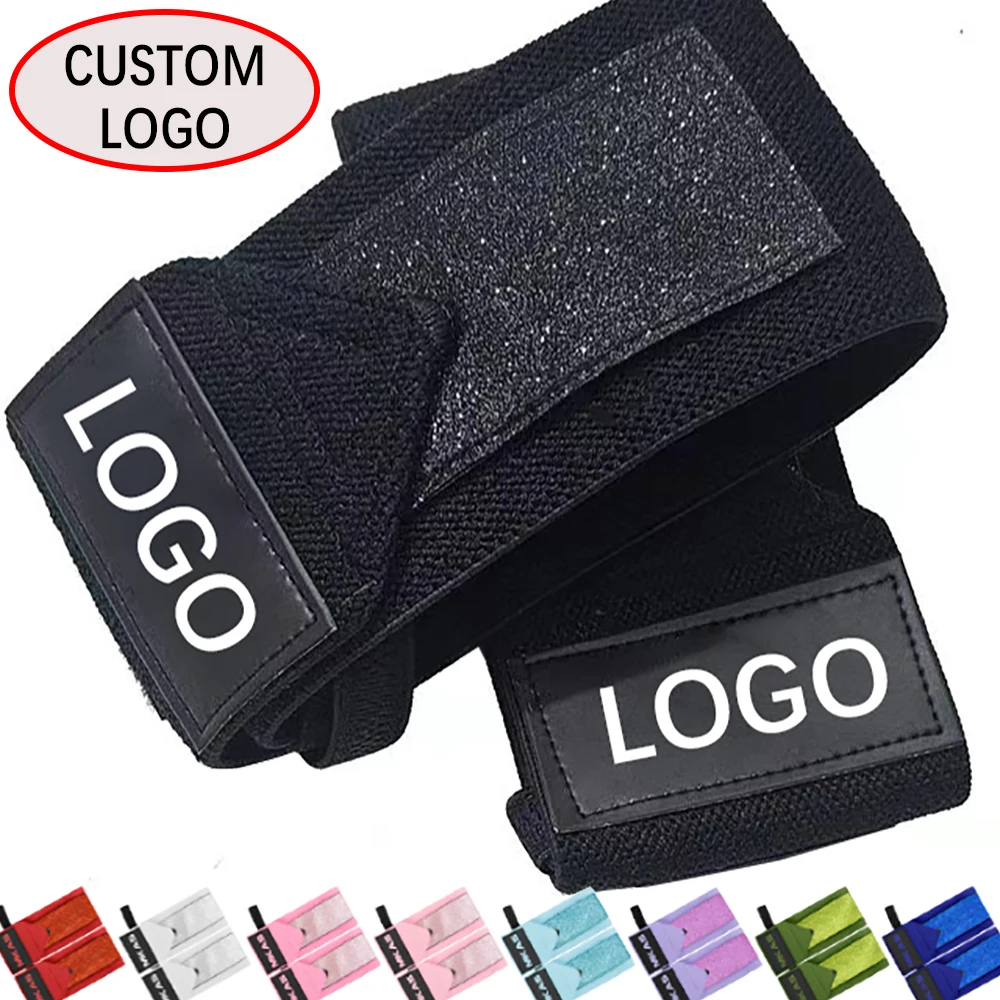 Glitter Weightlifting Wrist Wraps Support Customized Logo Wrist Support Strength Training Wristbands Lifting Wrist Straps