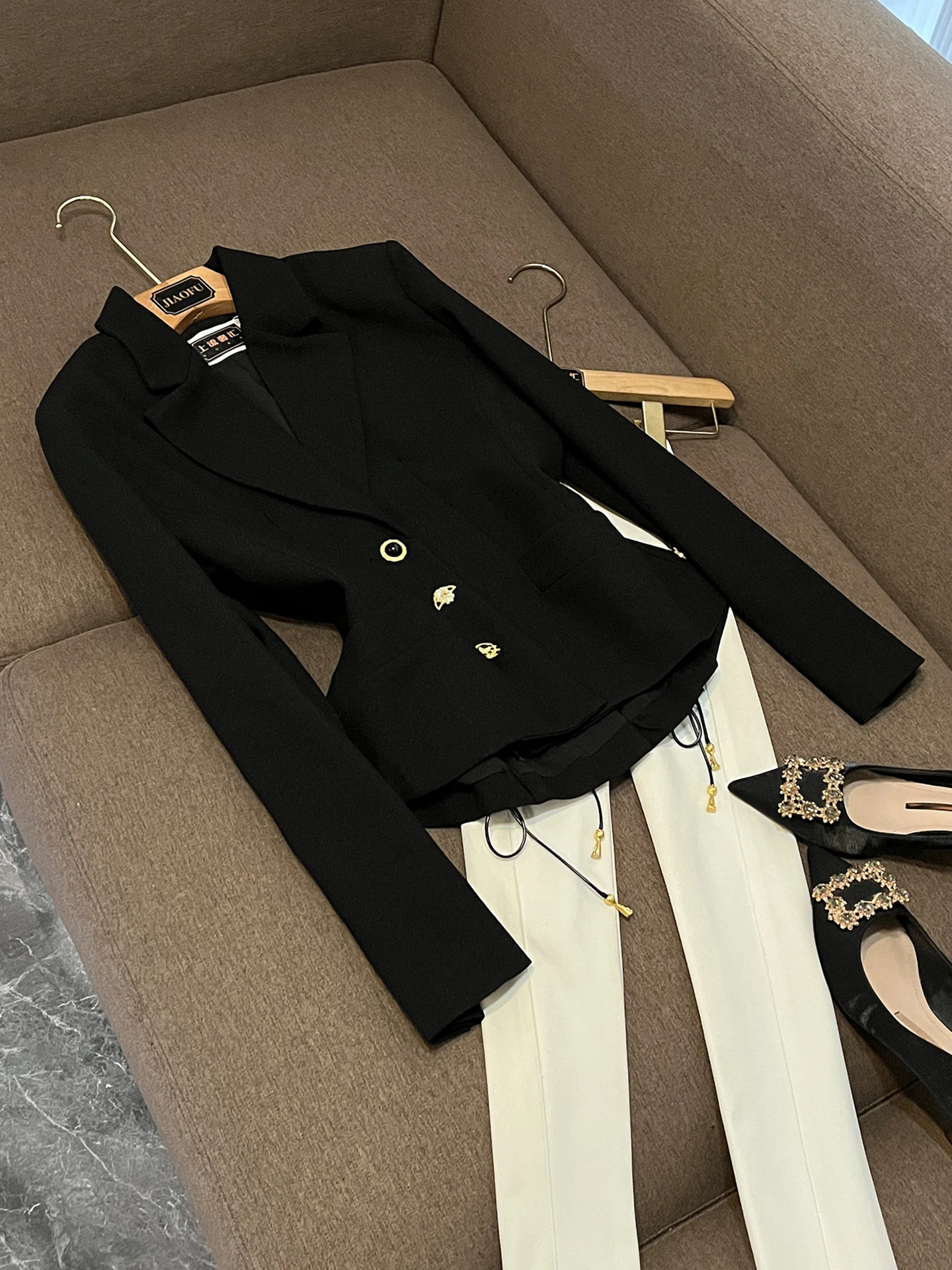 

Женский облегающий костюм ort Sve Long Suit Jaet Faionable Pure Color Busin, повседневная одежда OK22