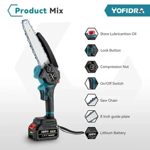 8 بوصة فرش المنشار الكهربائي اللاسلكي زيوت التشحيم المحمولة حديقة قطع الخشب سجل بالمنشار أداة كهربائية لبطارية ماكيتا 18 فولت أعلى 8 مبيعات منشارا كهربائيا - No2