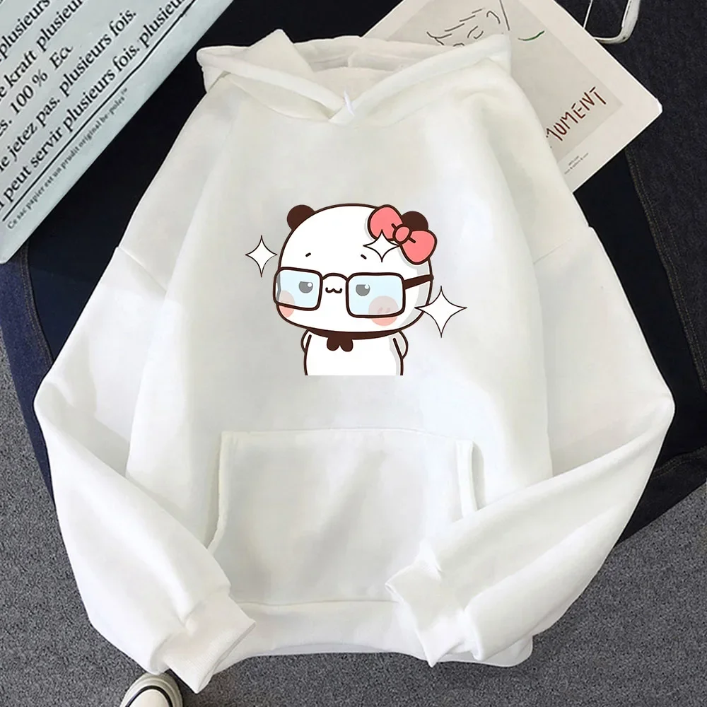 لطيف BuBu في DuDu نظارات هوديس للنساء Kawaii الباندا الدب بلوزات الخريف الشتاء البلوفرات الرجال عادية Y2k سوداديراس
