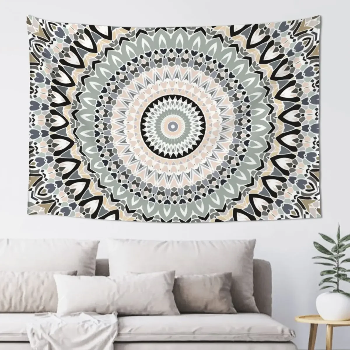 

Black and Pastel Mandala Tapestry Decorations For Room Room Ornaments Tapestry