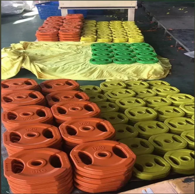 Mais vendidos atacado placas de pára-choques de competição comercial de borracha para levantamento de peso conjunto de barra aeróbica colorida de borracha
