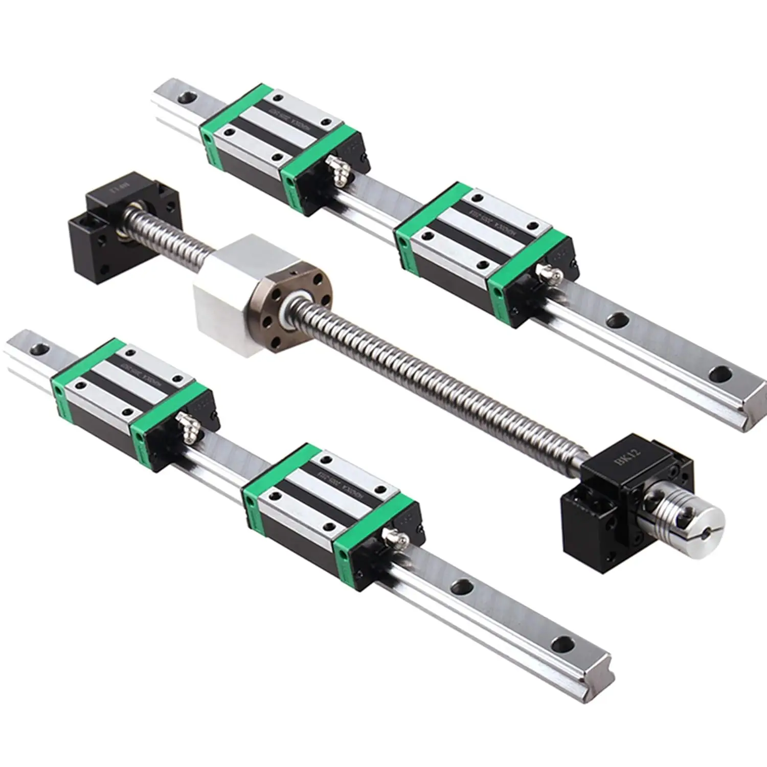 SFU1605 Ballscrew + HGR20 Linear Guide Rail Length 300mm(11.8 inch) with HGH20CA Carriage Bearing Block and BK/BF12 End Support