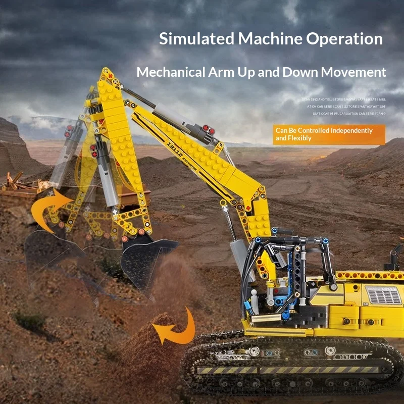 GSF 13112 ألعاب السيارات التقنية MOC-2513 APP & RC نموذج حفارة بمحركات اللبنات الطوب الاطفال هدية الكريسماس #3