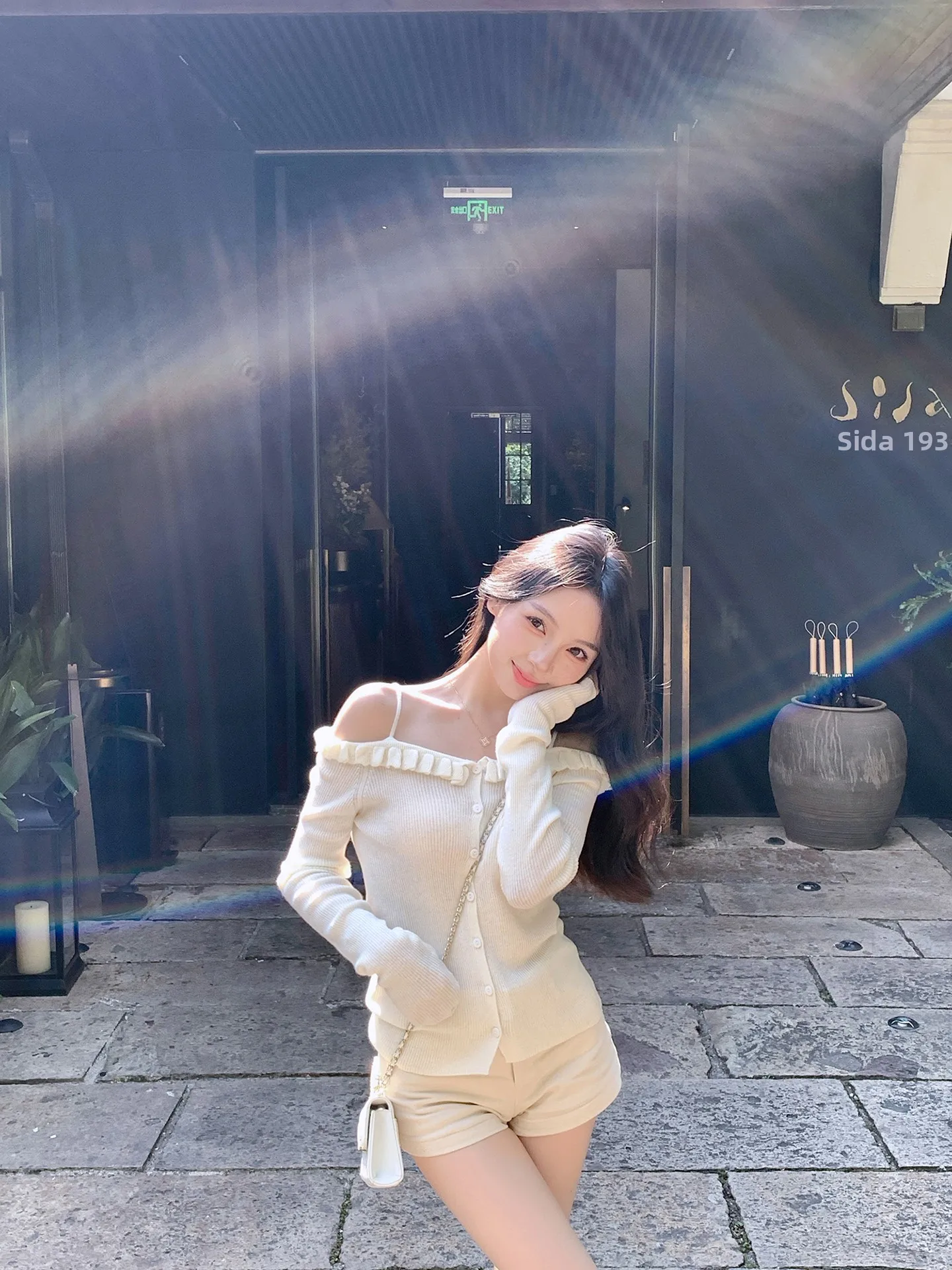 

ZhouYeye Women's Mixed Wool Blend oulder Bared Sweater Sweet Sle Autumn Winter Pure Desire Faion Casual Wear