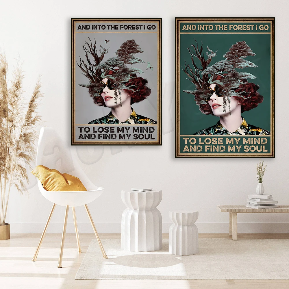 And Into The Forest I Go To Lose My Mind And Find My Soul Poster, Vintage Poster, Forest Poster, Home Decor, Gift ideal