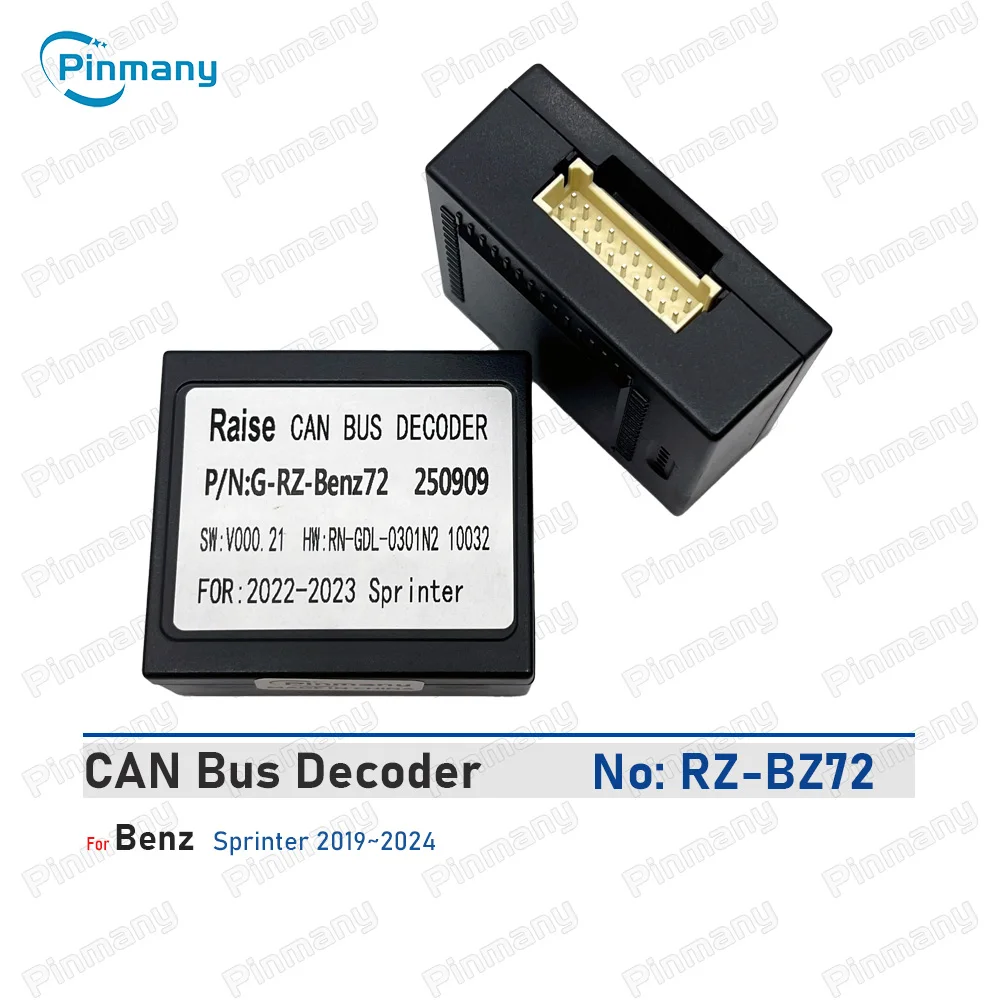Car Radio CAN Bus Decoder RAISE G-RZ-Benz72 20-pin Black Box for 2019-2024 Mercedes Benz Sprinter