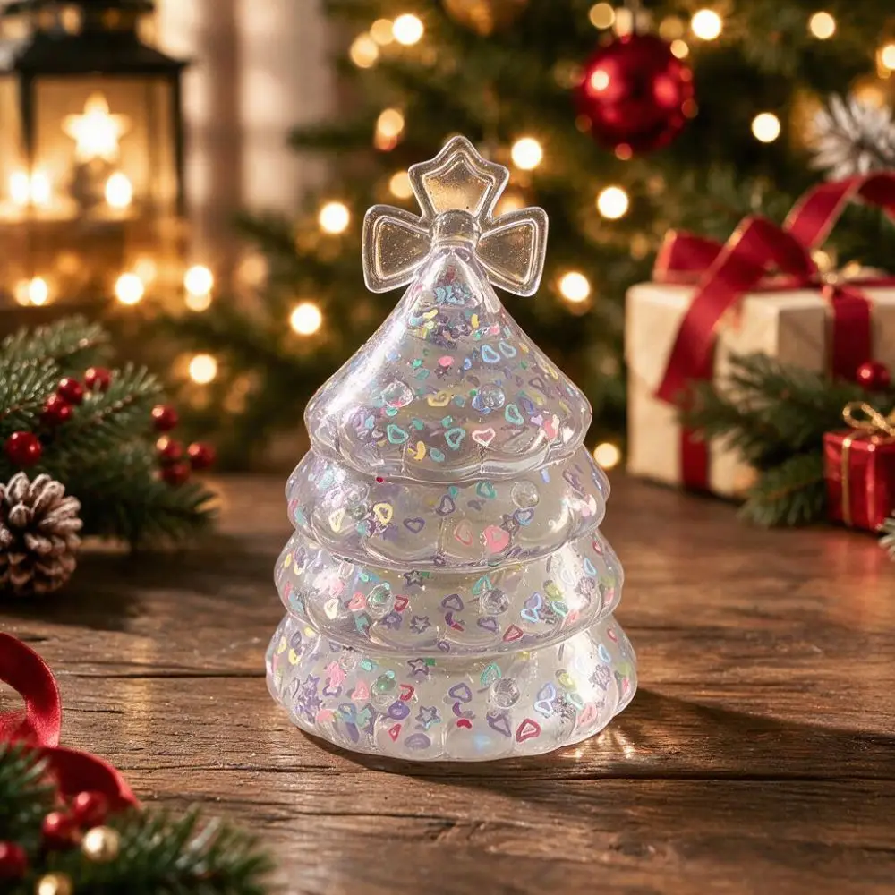 Christmas Tree/Santa Claus Shape Christmas Pinch Squishy Toy With Sequins Glitter Xmas Anti Stress Squeeze Toy Slow Rebound TPR