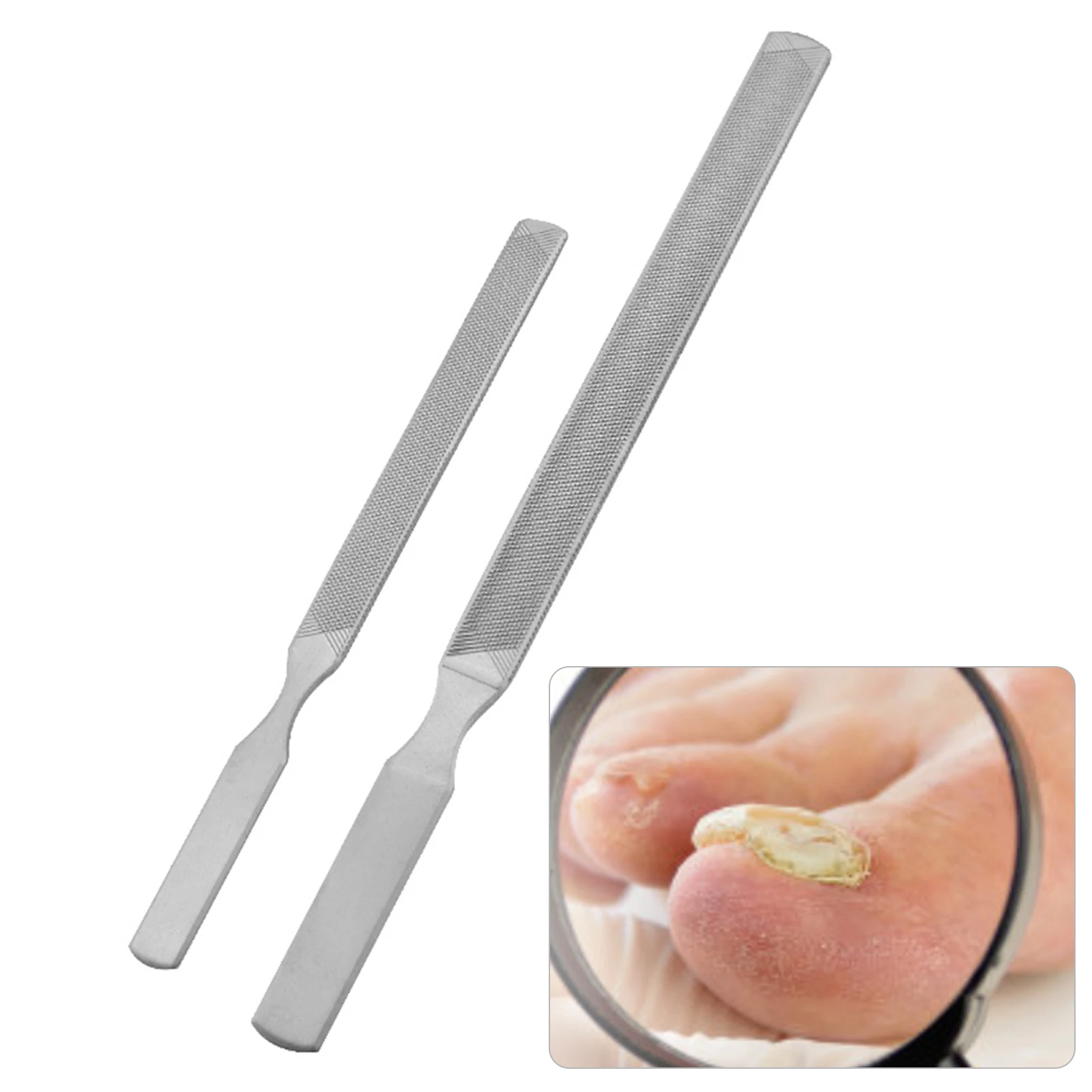 Dwustronny metalowy pilnik do pedicure ze stali nierdzewnej Metalowy pilnik do usuwania kokonów Metalowy pilnik do szlifowania prętów Pedicure Narzędzia do szorowania