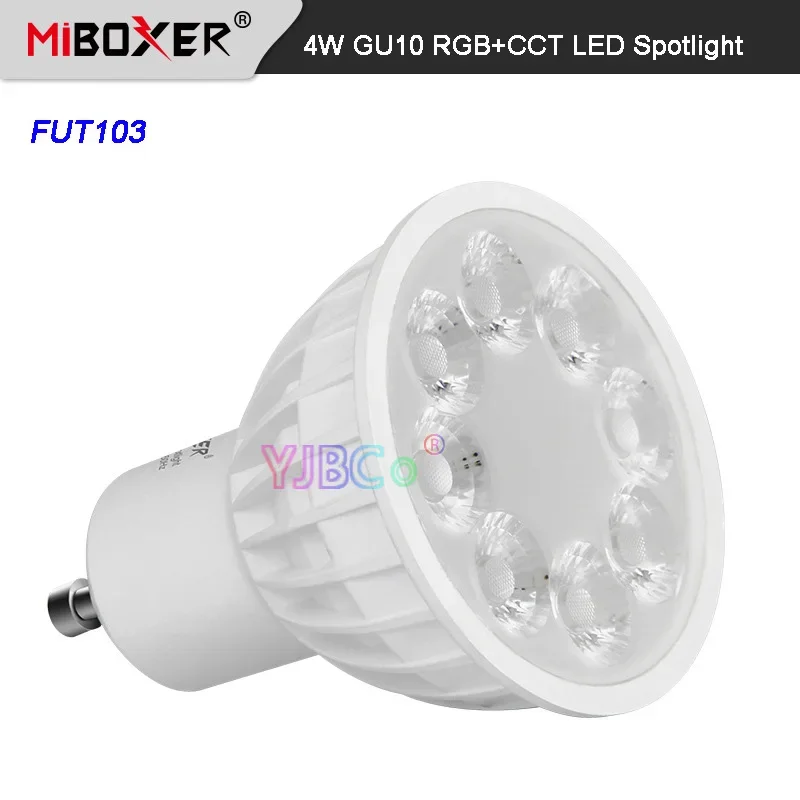 

Miboxer FUT103 2.4G 4W GU10 RGB+CCT LED Spotlight 110V 220V AC Indoor Bulb Lamp Milight 2.4G RF Remote Controller APP Control