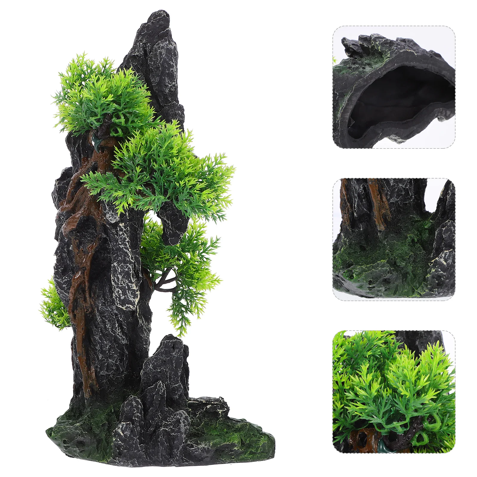 

Rockery Stone Water Grass Decorations Fish Tank Landscaping Ornaments Simulated Resin Aquarium Accessories Desktop