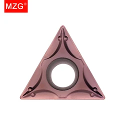 MZG inserções de carboneto sólido para aço, ferramentas de torno CNC, revestimento chato torneamento e corte, TCMT 0902, 110204, 16T308, 10PCs