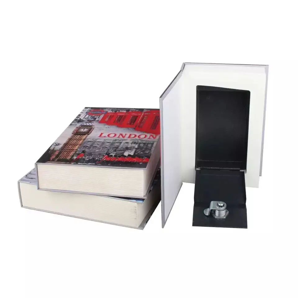 Book Shaped Gift Box Lock Safe with Combo Lock Portable Metal Safe Box Secret Book