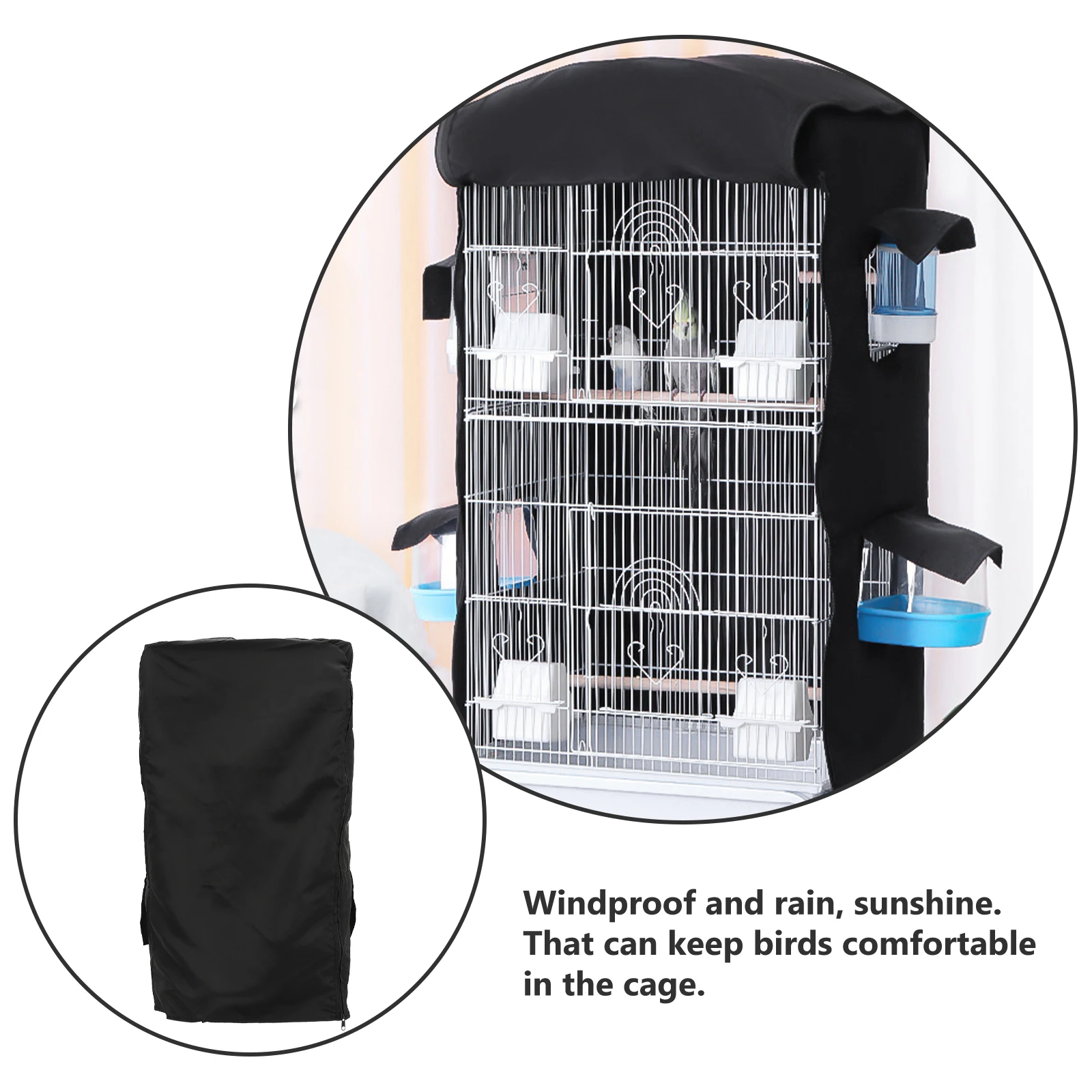 Bird Cage Cover Waterproof Dustproof Oxford Cloth Cage Cover Protective Bird Cage Supplies Two Handle Top Design Adjustable