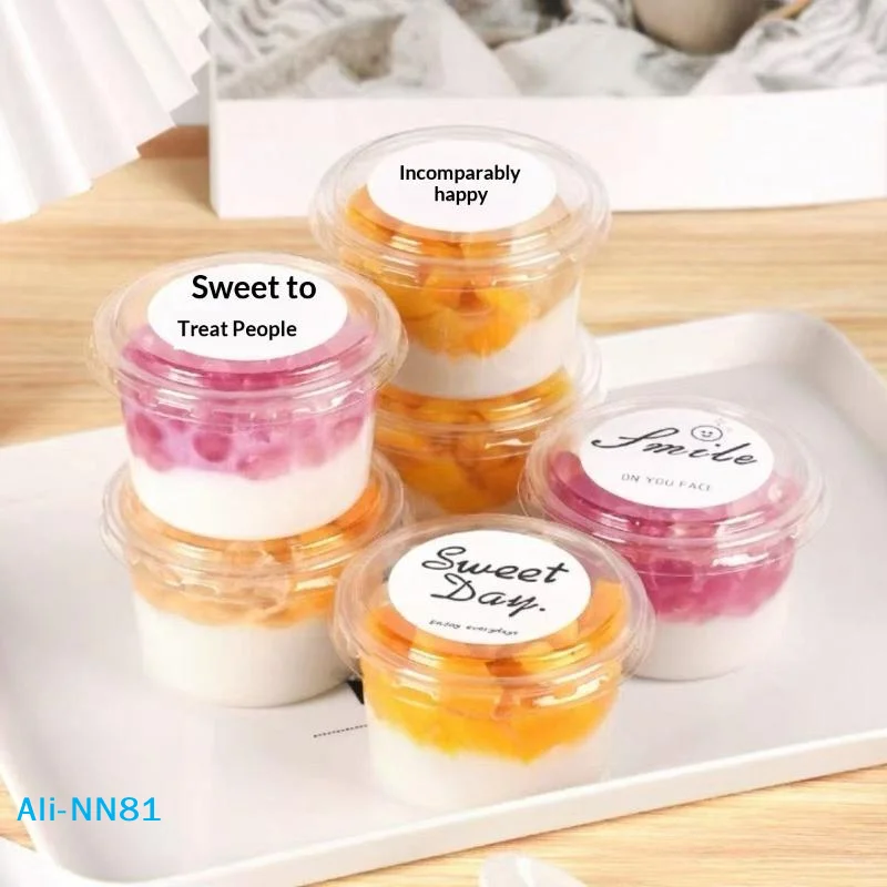 【N】50Pcs Clear Plastic Cups Disposable Mousse Dessert Box With Lid Dessert Acrylic Food Cake Cup 150/250/380ml Packaging Box - view 3