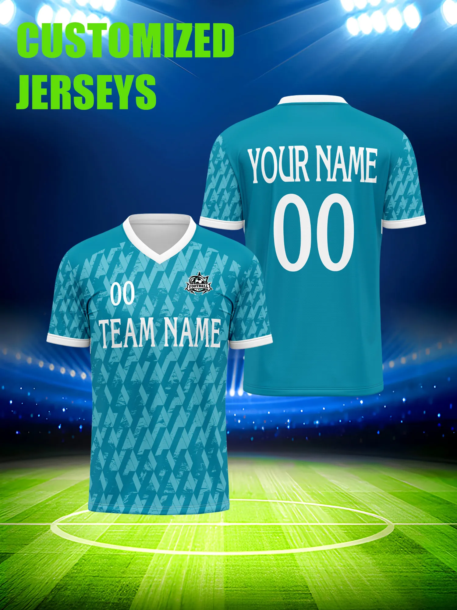

Custom Soccer Jersey With Custom Image, Number And Name, personalized custom color fan football shirt