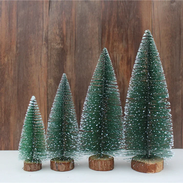 Decorative Small Christmas Tree with Pine Needles, Charming Desktop Ornament, 10/15/20/25/30cm