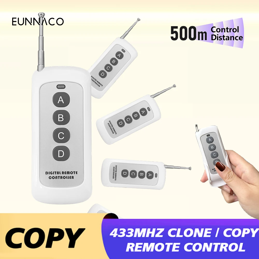 Universal Duplicator Copy Garage Door Remote Control Command Clone Self-copying Automation Gate RF433.92MHz 433Mhz Fixed Code