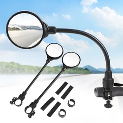 Motorcycle Bike Handlebar Rearview Mirror Rotatable And Adjustable Shockproof Convex Mirror Universal Wide Angle Rear View