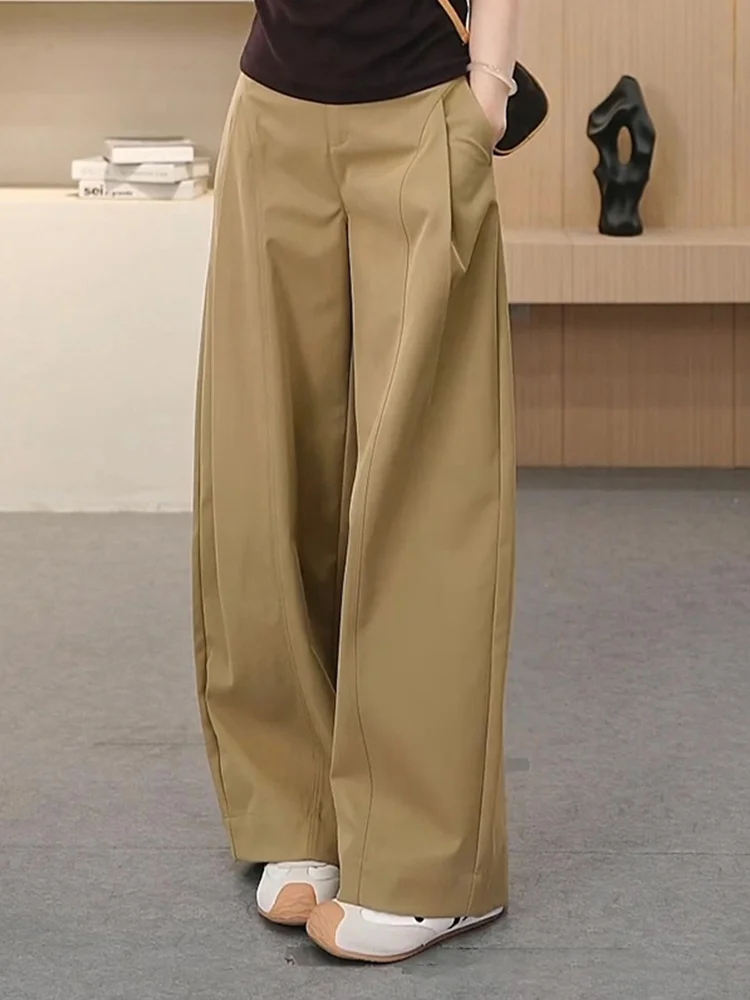 

Faionable Versatile Wide Leg Pants Women's Loose Casual Trousers Pure Color Simple Sle Autumn New Arrival Ele Feel