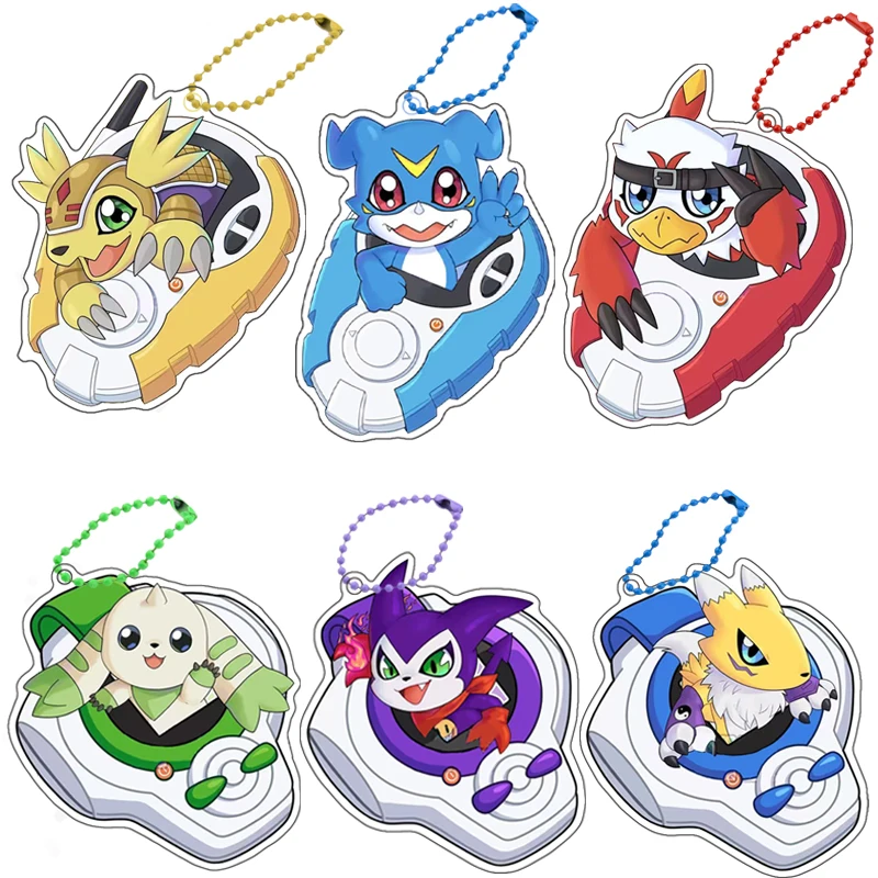 Anime digimon chaveiros aventura agumon yagami taichi ishida gabumon diy acrílico ação brinquedo figuras jogo coleção pingente