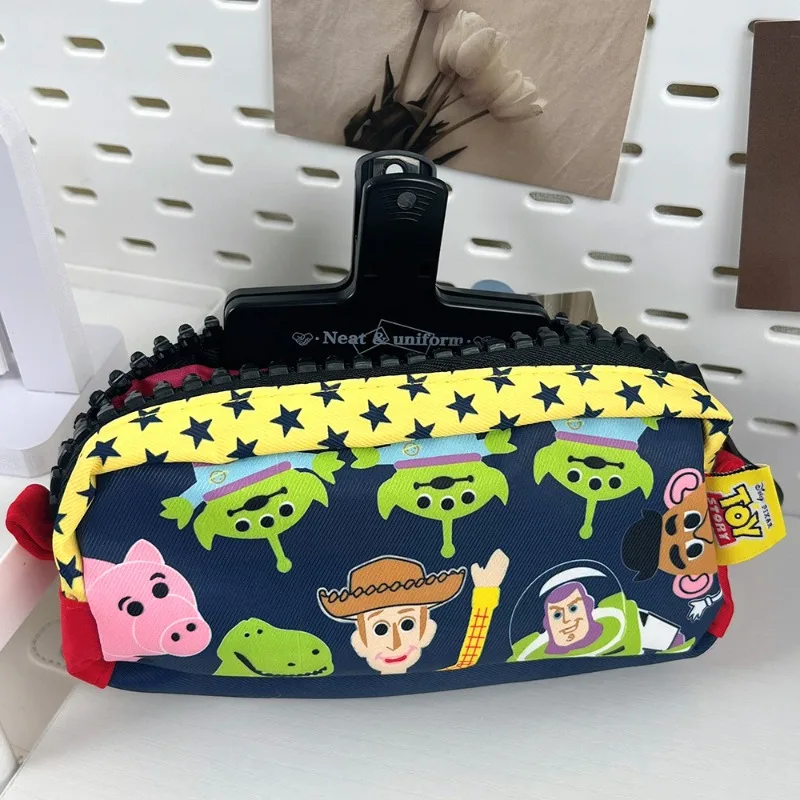 Disney Toy Story Alien Pencil Bag Cartoon Anime Large Zip Stationery Bags Student Large Capacity Canvas Pen Case Storage Pouch