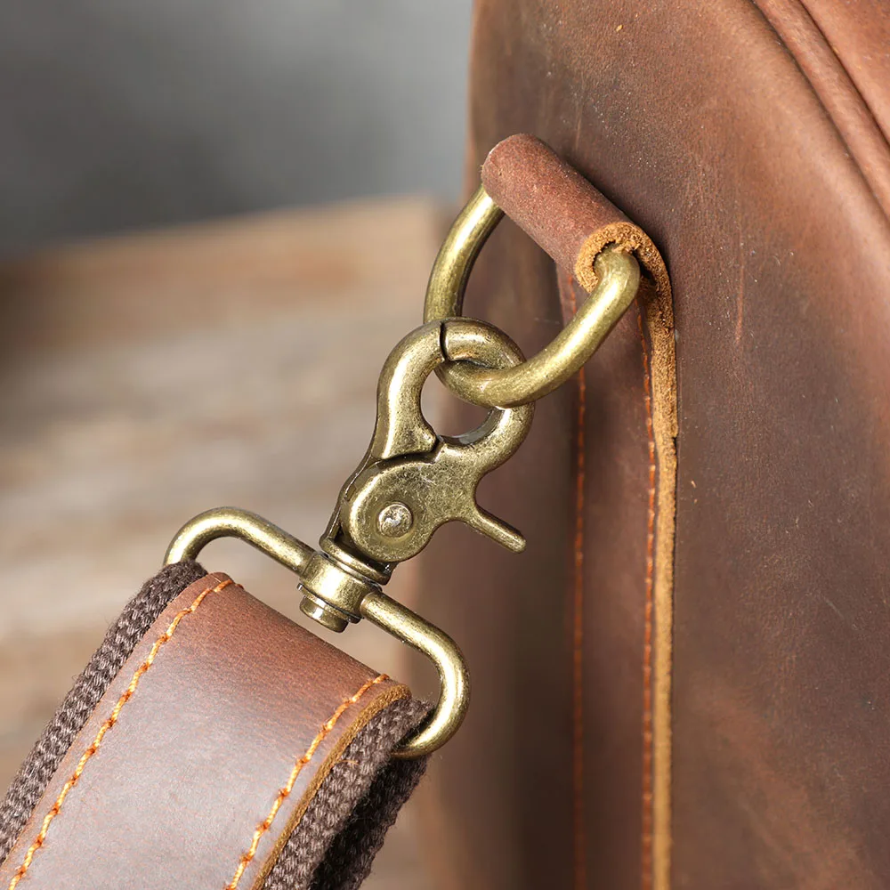 S.WORKER Vollnarbenleder-Reisetasche Große Kapazität Weekender-Reisetasche Echtleder-Sporttasche für Herren – Detail 17