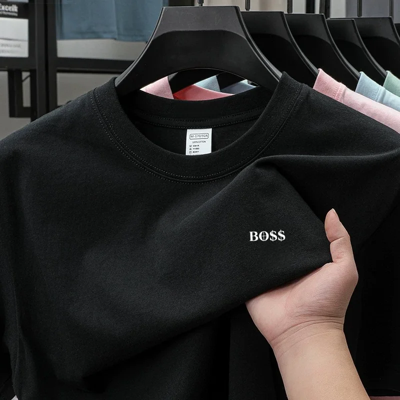 High end brand round neck short sleeved T-shirt print letters men's 2026 summer new casual breathable T-shirt
