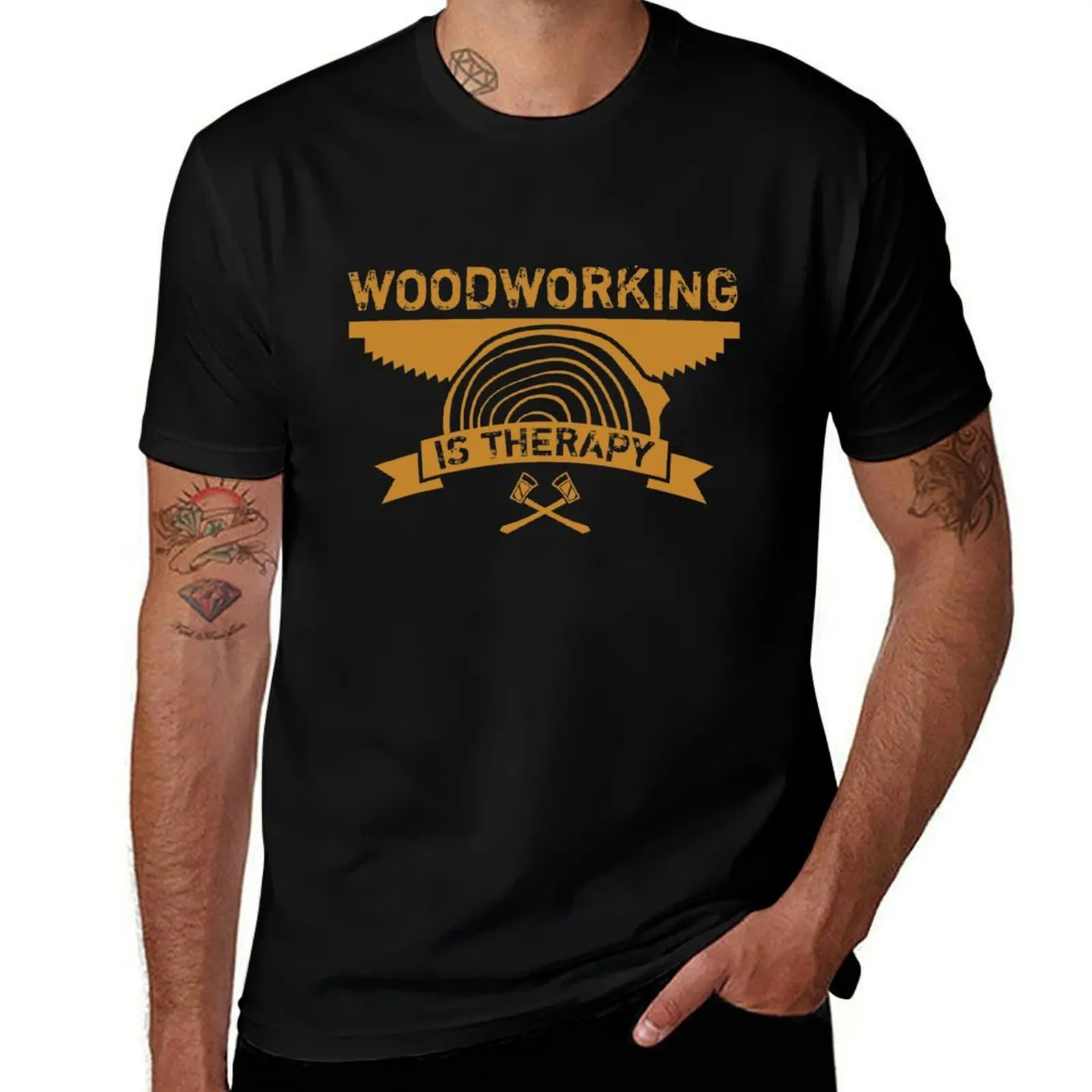 Woodworking is my Therapy Woodworking Gifts Woodworking clothing Dad Fathers Day Gift Carpenter Gift Sayings Gifts for M T-Shirt