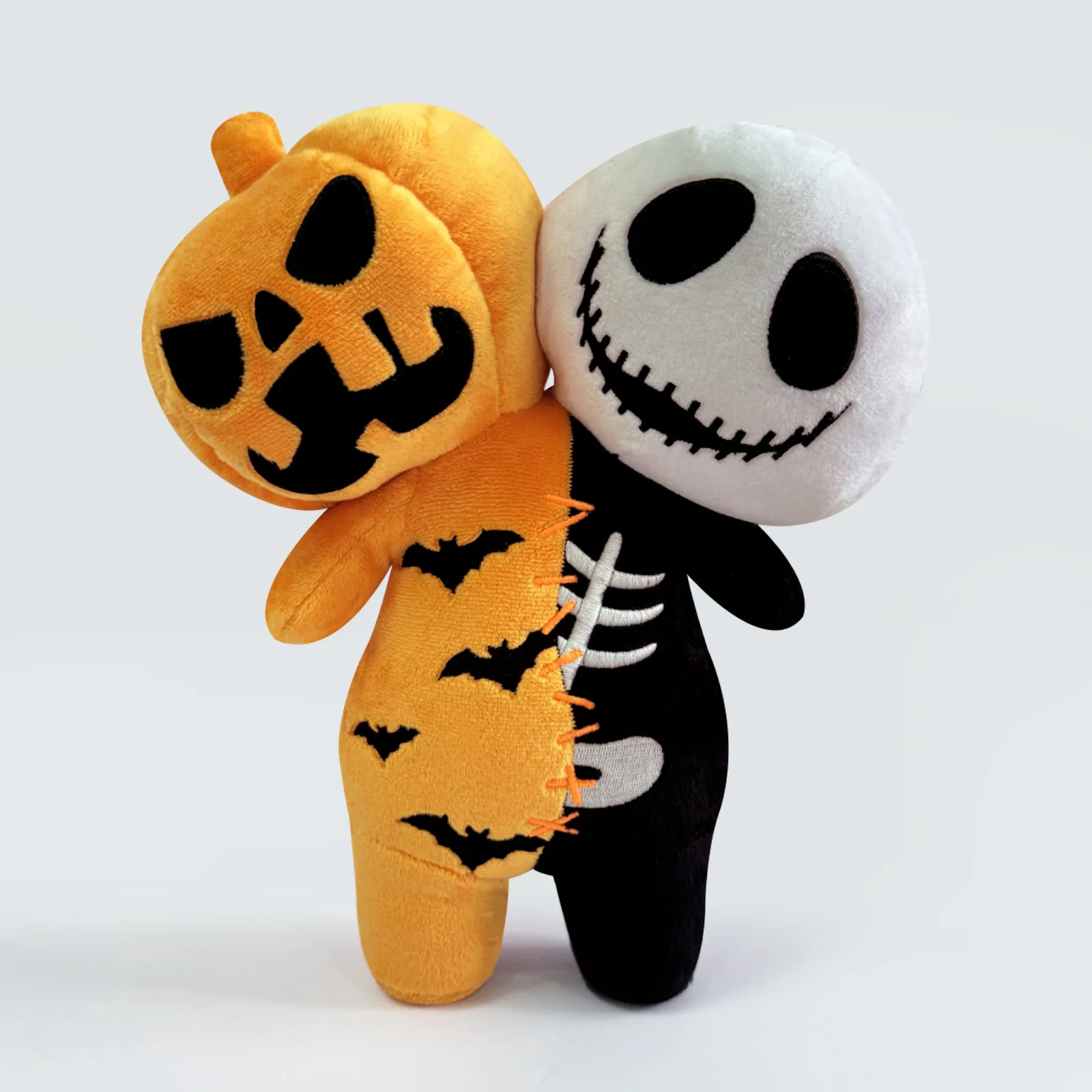 25cm Cartoon Anime Halloween The Nightmare Before Christmas Horror Pumpkin Skeleton Composite Plush Doll Toy Children Kids Gift