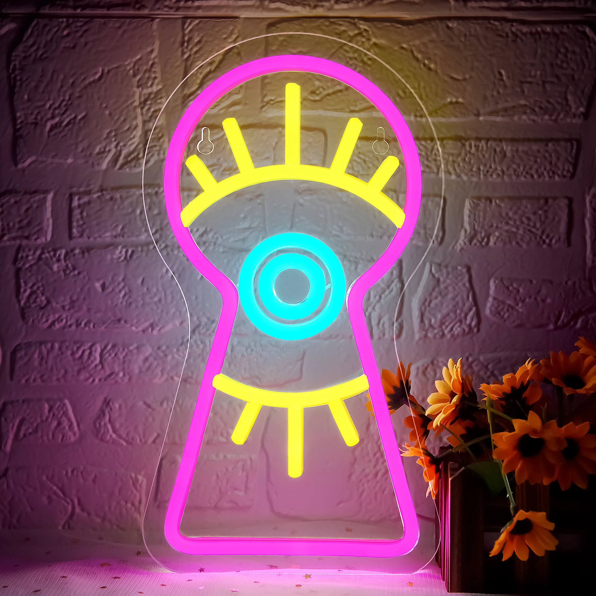 Abstract Eyes Neon Sign Eye Neon Signs USB Powered LED Neon Sign Wall Decor for Bedroom Birthday Party Halloween Gift
