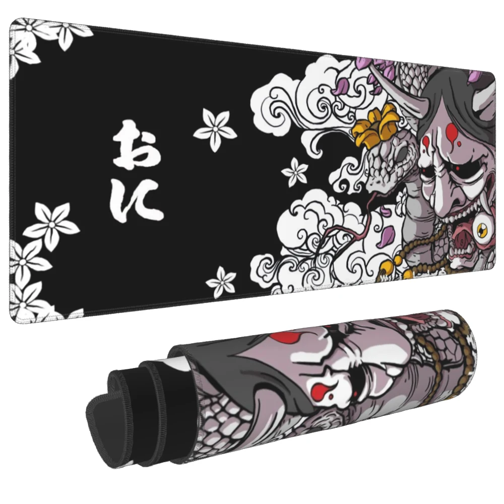Game mouse pad Japanese samurai devil mouse pad black ghost face gamer desk pad mouse pad carpet accessories table pad
