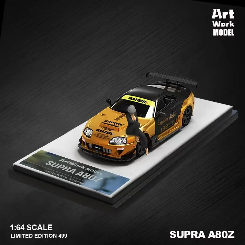 Time Micro x Artwork 1:64 Supra A80 Gold Diecast Model Car