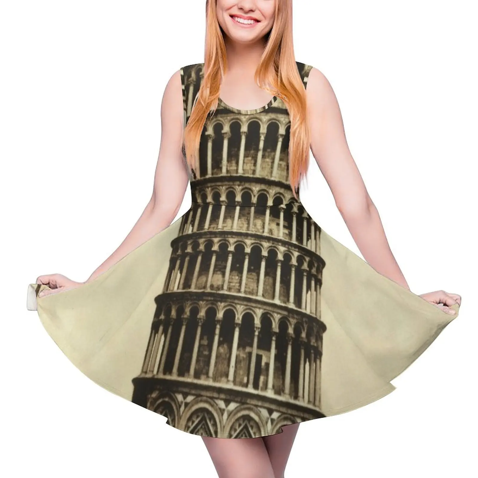 

Vintage Leaning Tower of Pisa Photograph (1900) Sleeveless Dress clothes for women long sleeve dresses