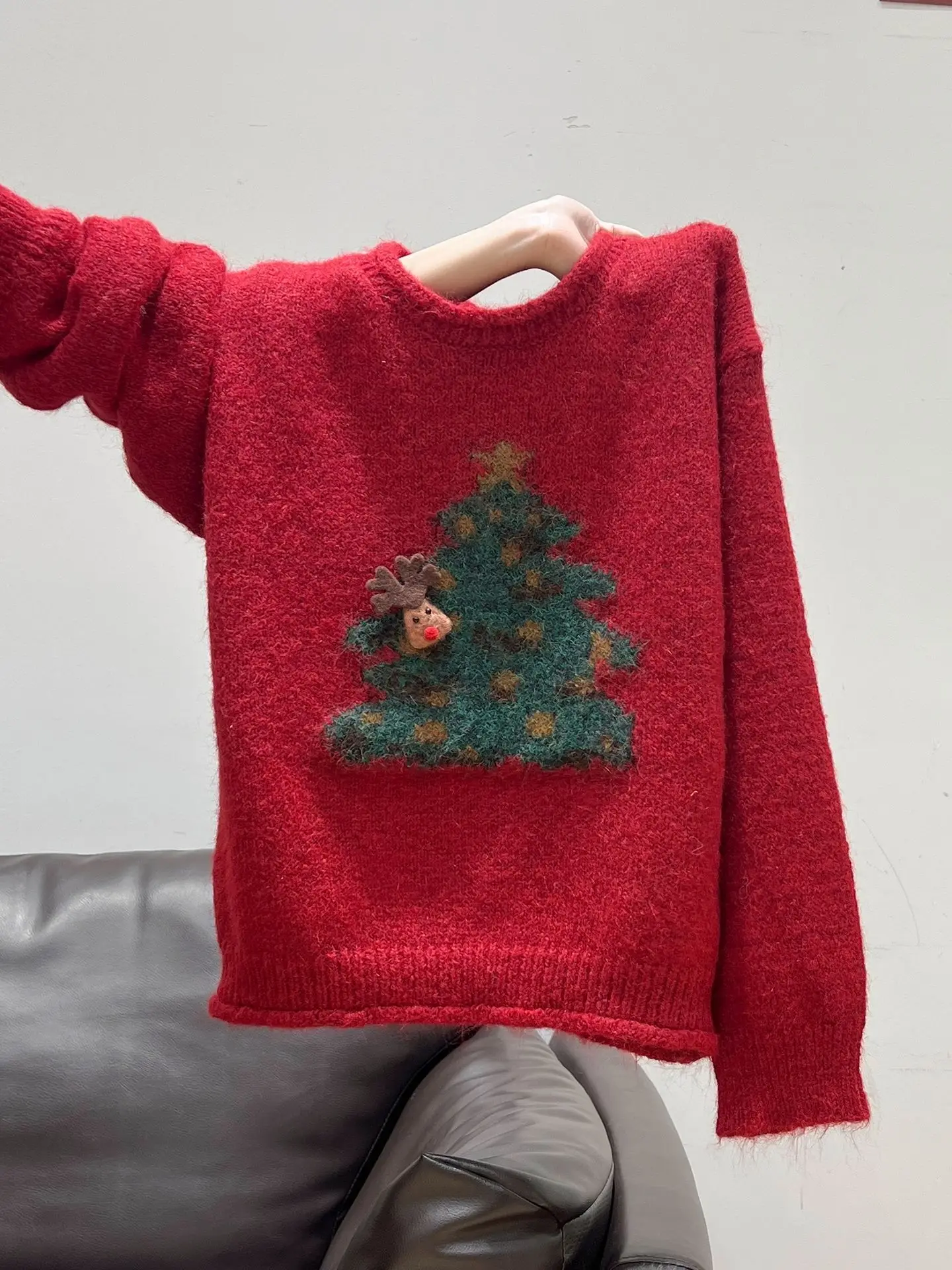 Cisas شجرة نمط محبوك فضفاض صالح جولة Ne أعلى للرجال والنساء الخريف الشتاء مريحة للتنفس التخسيس irt #5