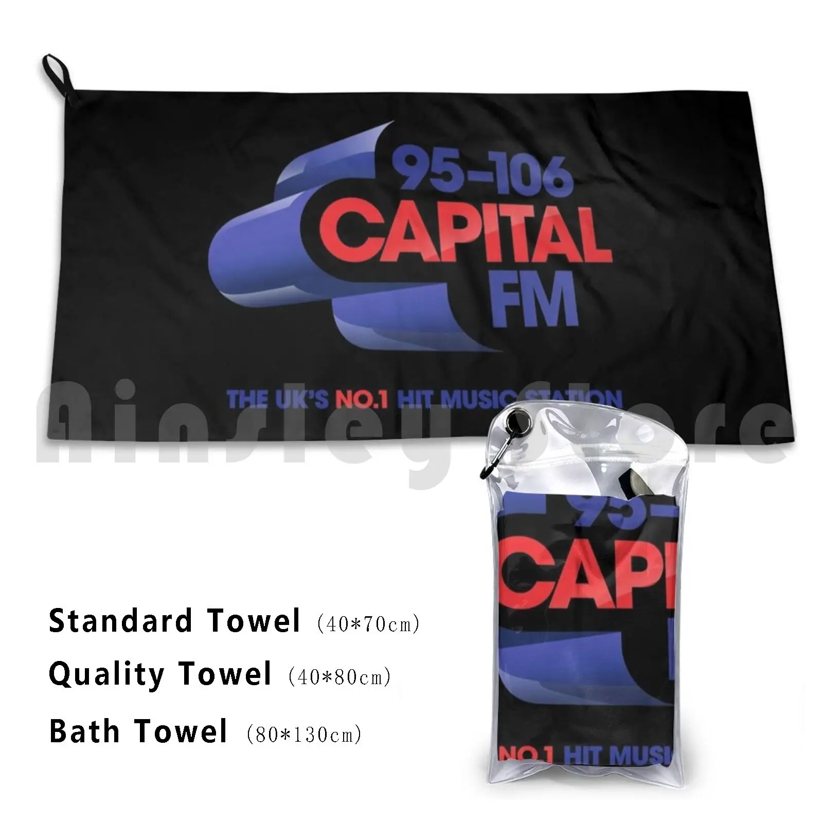 Capital Fm Music Nation Merch Bath Towel Beach Cushion Radio Uk English Summer Ball Music Mike Allen London