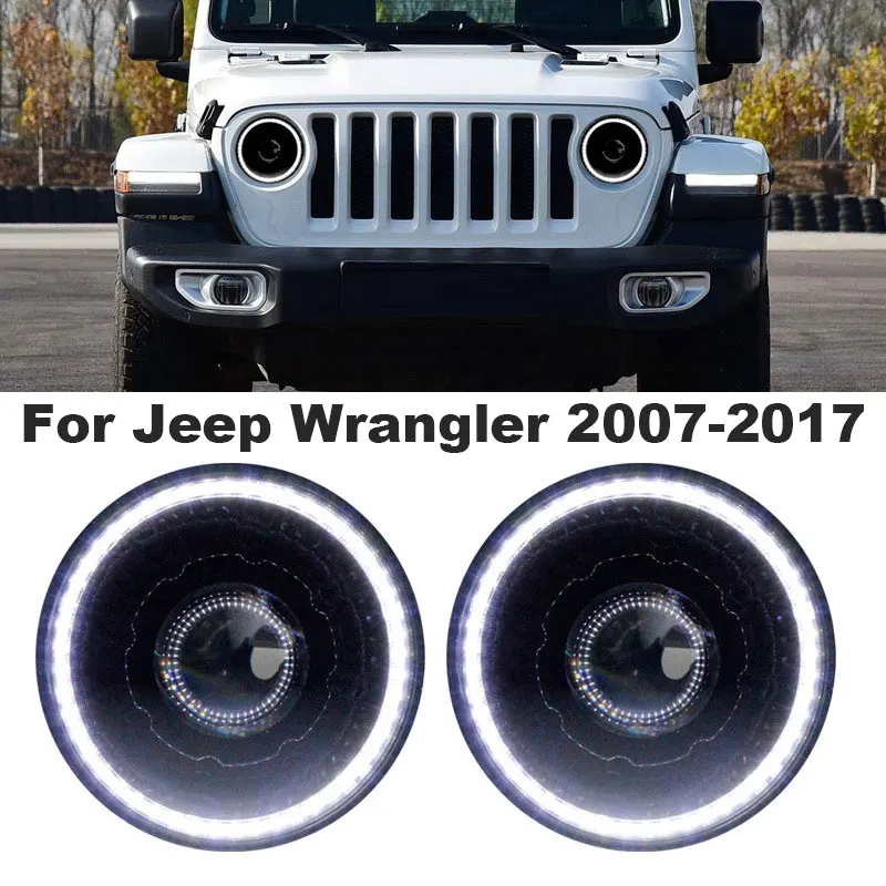 Car Accessories Head Lamp for Jeep Wrangler 07-19 /Patriot 2011-2015 /Renegade 2016-2019 Headlights DRL Angel Eye Projector Lens