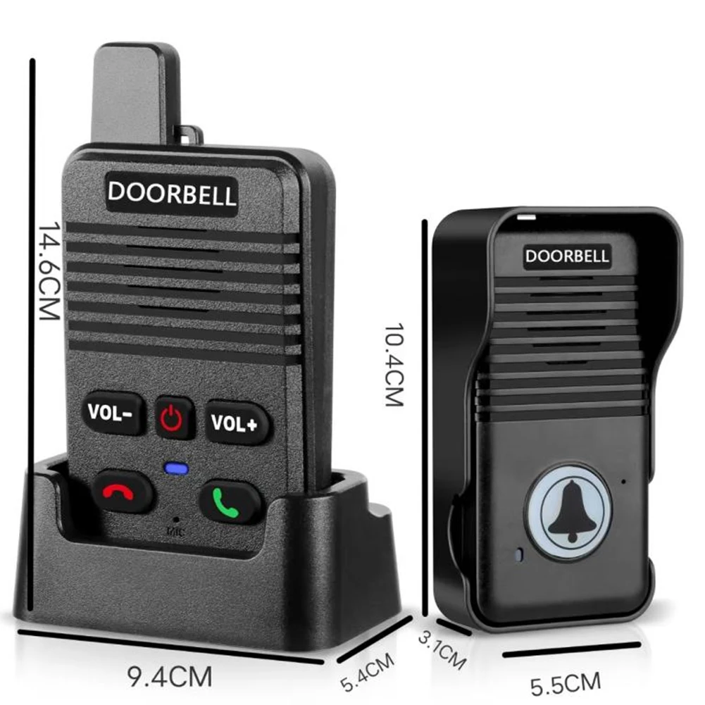 Wireless Voice Duplex Intercom Doorbell with Rechargeable Battery House Home Audio Intercom System Doorbell for Factory Office