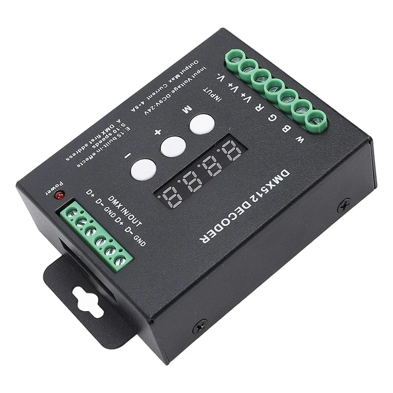 ●LED Decoder, DMX512 RGBW Controller, 15 Built in Lighting Effects, for Stage Lighting Module, RGBW, DC9V DC24V-A57M