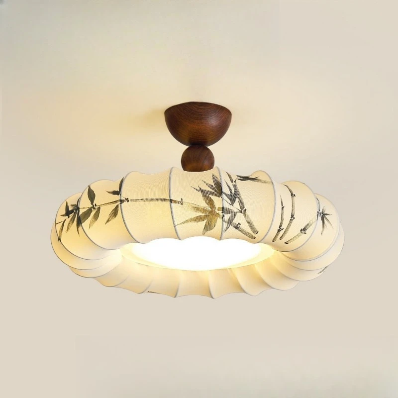 

Medieval style Song Dynasty aesthetic bedroom lamp ceiling New Chinese Zen fabric bamboo shadow study room