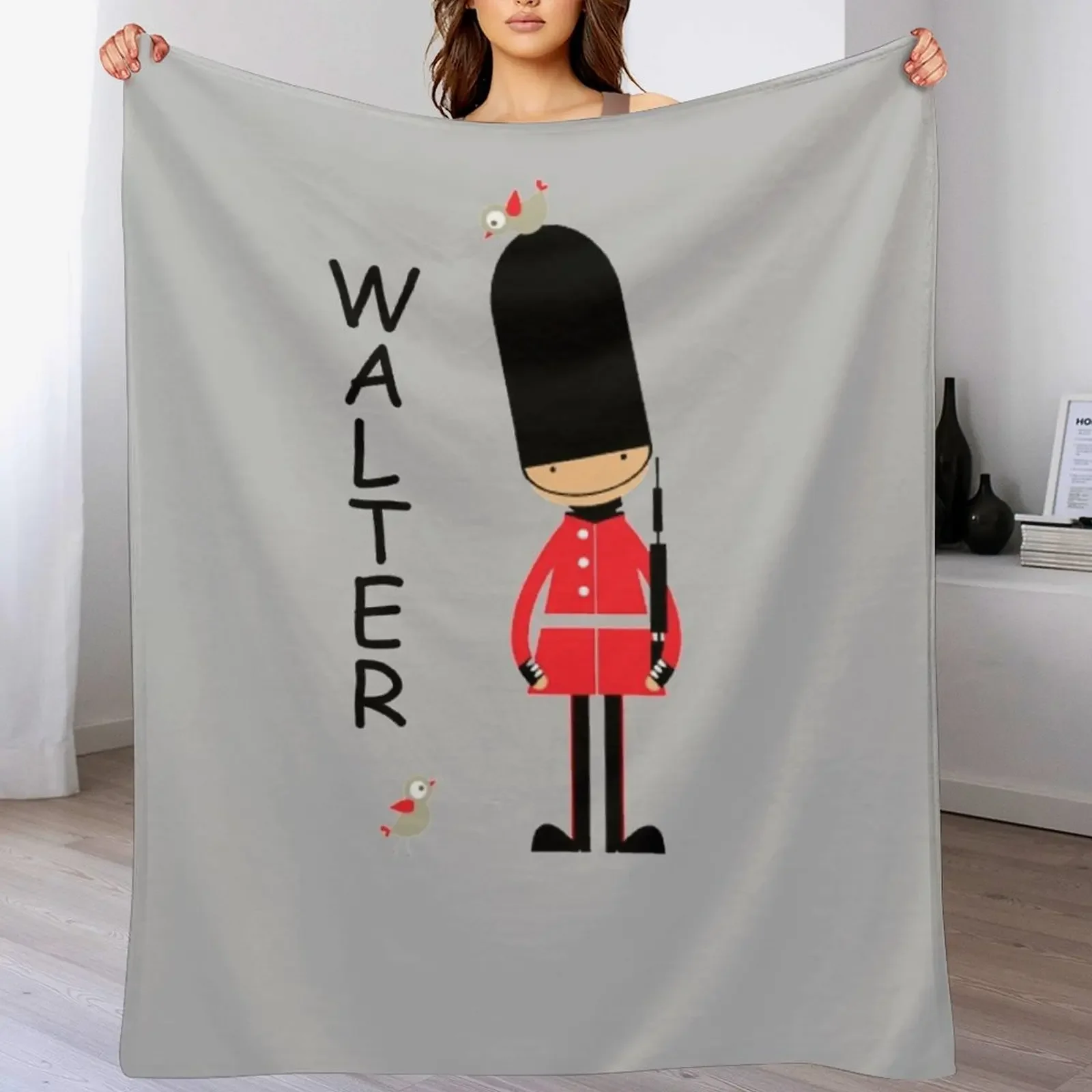 Vintage Funny London Queen Guard United Kingdom Soldier Retro British Souvenir UK Gift Throw Blanket