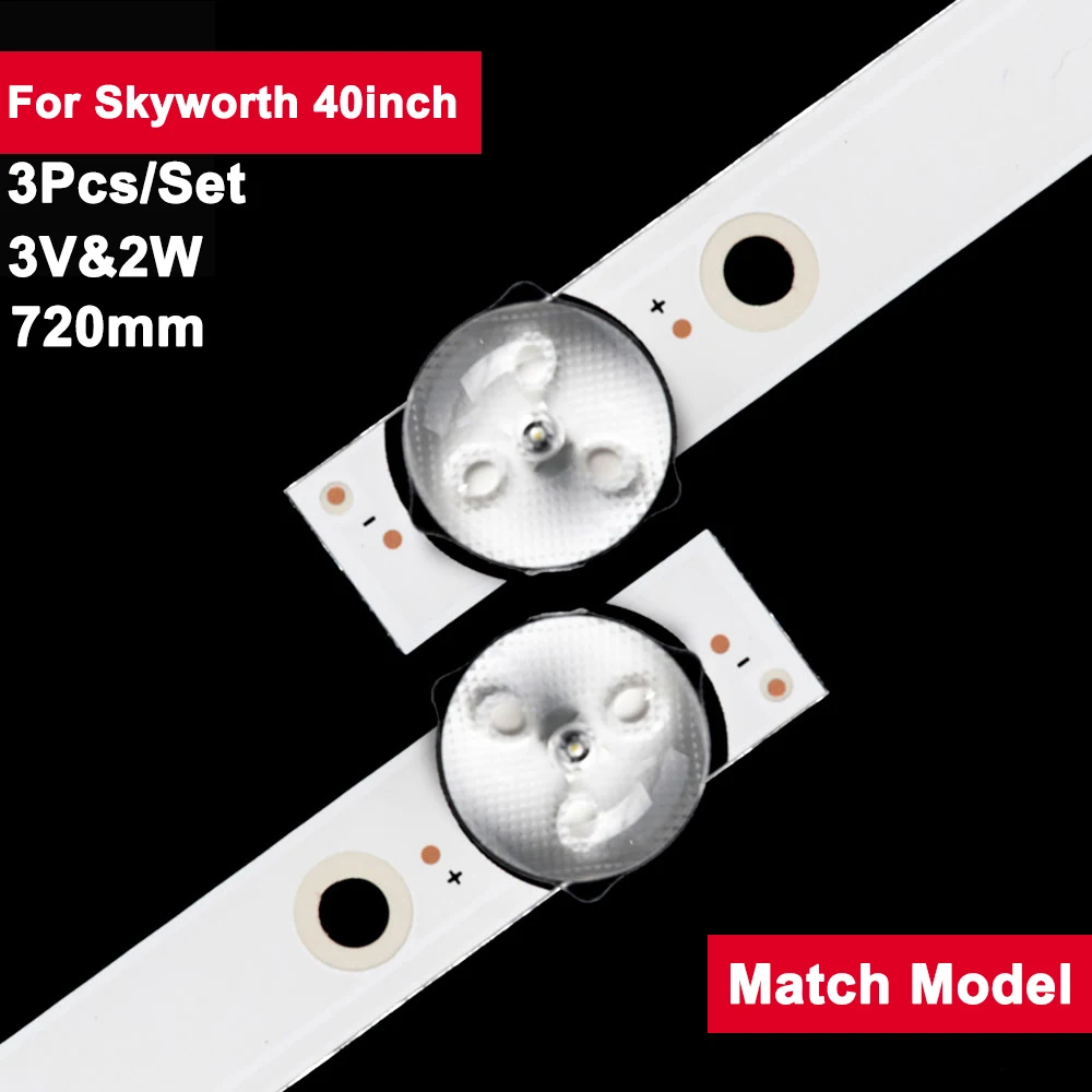 

3Pcs 3V2W 720mm Backlight Led Tv Repair Parts for Skyworth 40inch 40L3750VM 40L48504B 40L48804M MS-L1717 40E3 40E2 40LE7120S