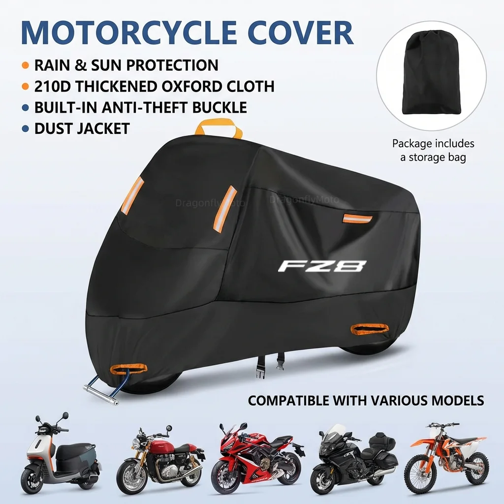 For Yamaha FZ8 FZ 8 FAZER 2010-2014 2013 Motorcycle Cover 210D Oxford All Season Outdoor Waterproof Dust Debris UV Protection