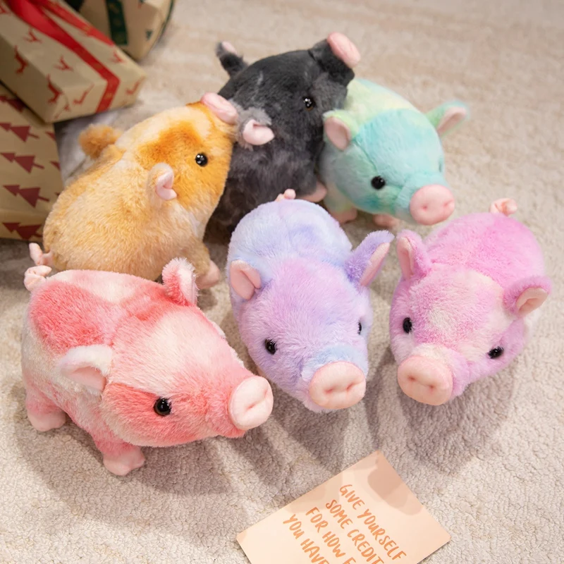 23cm kawaii dos desenhos animados simulação anime floresta animal adorável porco pelúcia brinquedo das crianças bonito piggy artesanal boneca presente