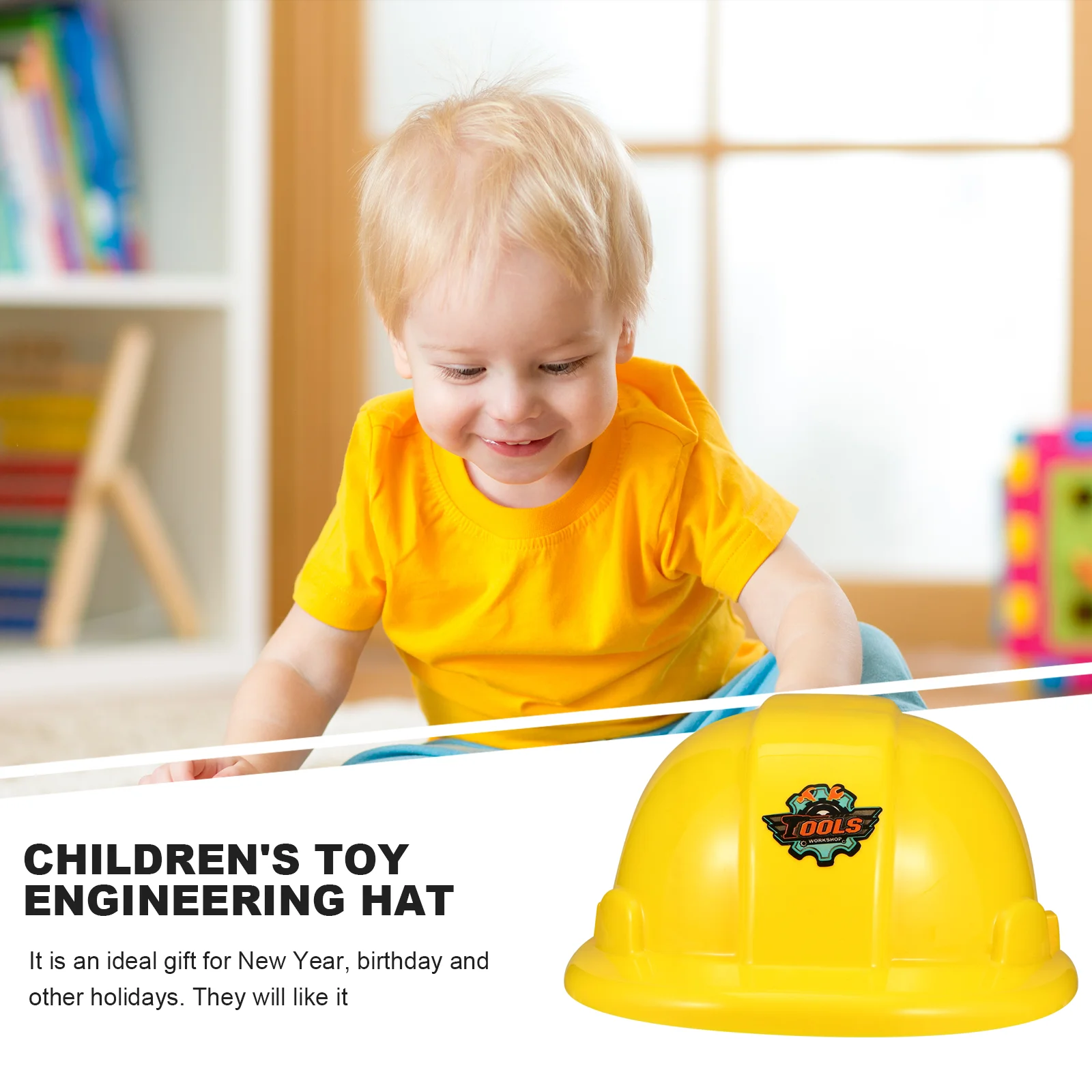 5 Pcs Kids Hard Hat Toy Engineering for Construction Work Party Yellow Supplies Baby Boy