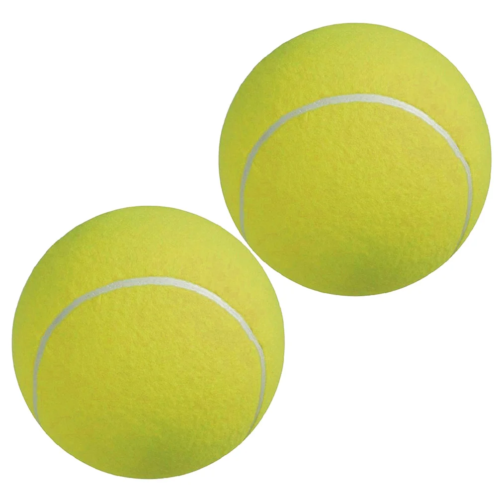 2 قطعة 24 سنتيمتر كرة تنس قابلة للنفخ 9.5 بوصة كرة تمرين مطاطية كبيرة مع سطح من الفلانيل الناعم مثالية للعب في الهواء الطلق و #3